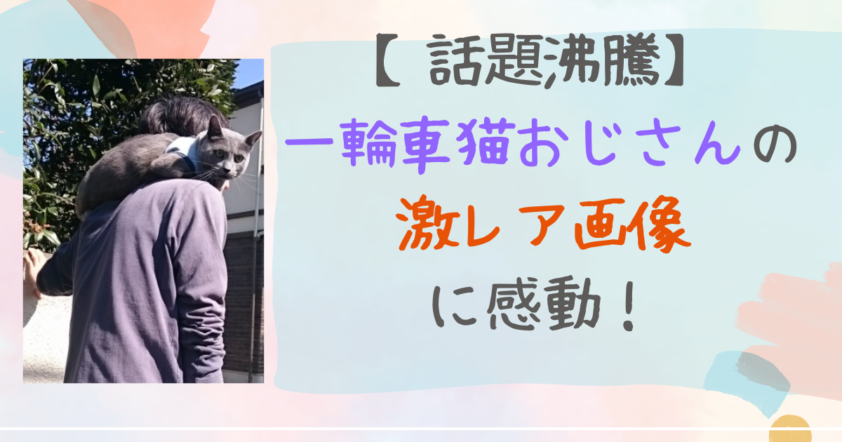一輪車猫おじさん　画像 一輪車